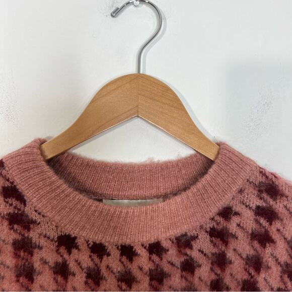 Pinch Pink Red Houndstooth Oversized Sweater Size Large NWT - Picture 5 of 13